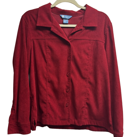 Koret Tops - Koret Women's Red Button Down Shirt